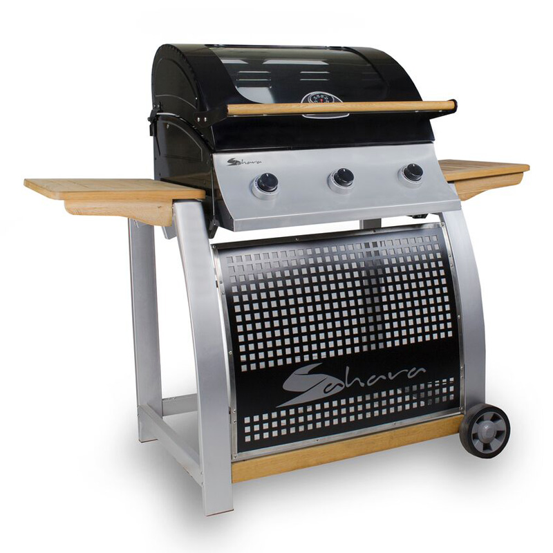 Sahara BBQ 3 Burner Oak Rose Gas